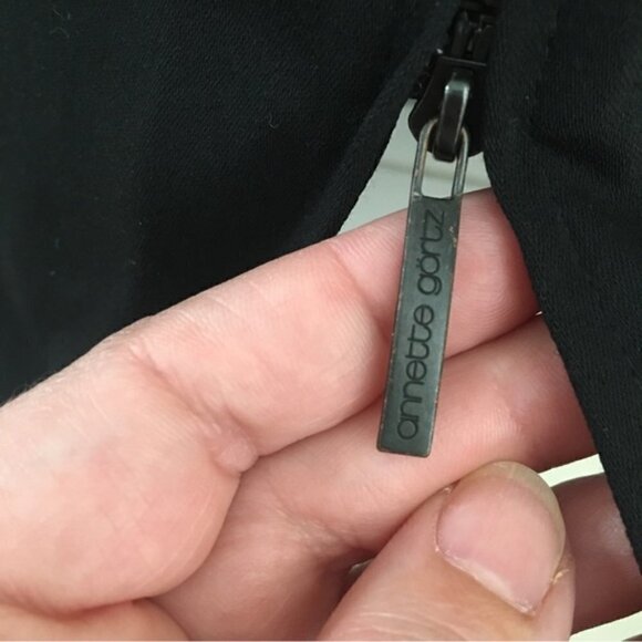 Annette Gortz Black Ruched Sleeves Double Zip Light Jacket Sz EU 36 - Picture 8 of 10